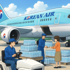 大韓航空、熊本地震の被災地へミネラルウォーター1万2000本を無償で緊急輸送