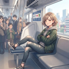 満員電車優先席を占拠する筑豊のガイジヤンキー