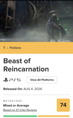 ゲーフリのBeast of Reincarnation、メタスコア74