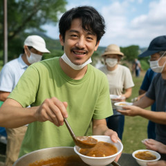 西野亮廣、熊本炊き出し支援を報告「熊本の炊き出し。今日はカレーです たくさん食べてください！」   |  このクソ暑いときにカレーって