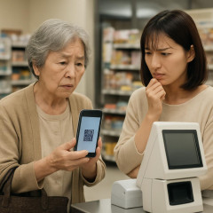 セルフレジやQRコードが使えない…急速な「デジタル化」に取り残される60代母、結婚をためらう娘の苦悩   |  作文だろな