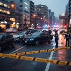高級外車「ベントレー」で車7台に衝突し6人けが 疑いで韓国籍の男再逮捕 警視庁