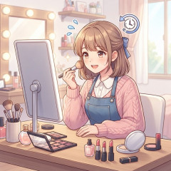 メイクにかかる時間