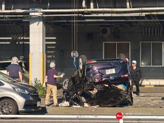 【画像】立体駐車場から転落したクルマの姿がこちら…