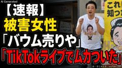 【速報】ジャンポケ斉藤の被害女性「バウムクーヘン売ったりTikTokライブしててムカついたから示談しなかった」