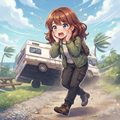 【悲報】キャンピングカー、強風に煽られて転倒wwwwwwwwwwwwwwwwwwwwwwwwwww