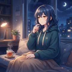 深夜。落ち着いて一言、呟くとしたら？