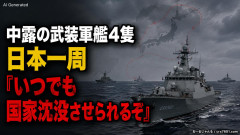 【速報】中露の武装軍艦4隻が日本一周『いつでも国家沈没させられるぞ』