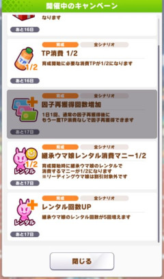 【ウマ娘】便利に慣れ過ぎると後が怖い…TP半額キャンペーンが待ち遠しいわね