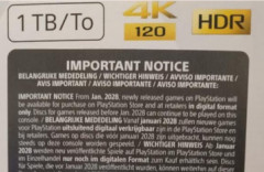 【悲報】新たに小売りに届いたPS5の箱にに28年1月に物理ディスク終了しますとの記載が入る