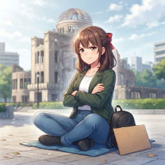 原爆ドーム前から排除の女性活動家「来年も座り込む」 中核派から分裂後、初の目立つ活動