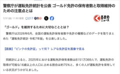 免許証更新者のゴールド免許率、６７％ｗｗｗｗ