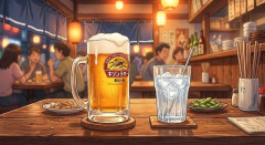 「ビールと水を交互に飲まないと倒れるグラス」発売 適正飲酒を施す