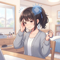 髪を結ぶと頭痛がする人