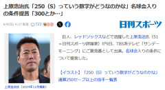 上原浩治「250Sってどうなのかな。300か350に上げてもいいのでは」