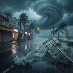 アイヤー！！台風来ちゃったアルよー！！こっち来るんじゃないアル！！