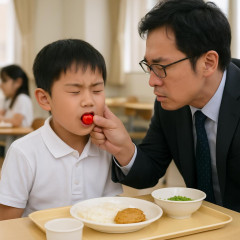 給食残し体罰で教諭戒告、福岡市 頬つかみミニトマトを口に   |  昭和かな？