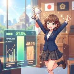 高市内閣支持率 １８～２９歳では８１．８％ ７０歳以上では４８．１％