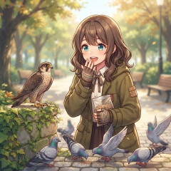 ハヤブサにハト