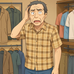 「一体何を着ればいいんだ…」おじさんファッションダサいにおじさん愕然