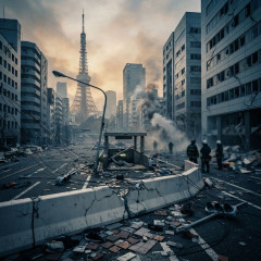 台風13号が直撃した中国、海から1km・地上4階の窓にタコが張り付く