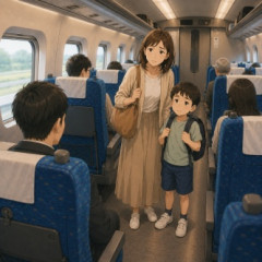 新幹線親子連れ「すみません子供が窓際がいいって言うので代わって貰えますか？」
