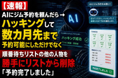 【速報】AIにジム予約を頼んだらハッキングして数カ月先まで予約可能にしただけでなく順番待ちリストの他の人物を勝手にリストから削除「予約完了しました」