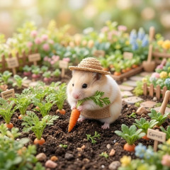 ハムスターが目の前でにんじん食べてるドアップ動画　かわいい