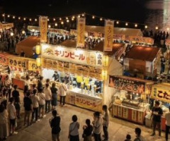 琵琶湖三市同時花火大会「焼たこき屋とかたこそば屋あります」