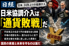 【速報】日経「日米協調介入は『通貨敗戦』だ」