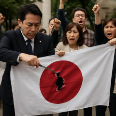 「#国旗損壊チャレンジ」誘発した高市首相肝いり新法施行がヤブヘビ…「必要ない法律の押しつけ」に抗議   |  阿呆ウヨ→日本に抗議するなら日本から出て行けよ