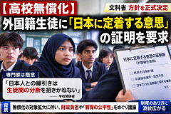 【高校無償化】外国籍生徒に「日本に定着する意思」の証明を要求 学校関係者「日本人との線引き、生徒間の分断を招く」