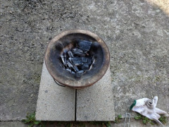 久々に七輪焼きやるでー