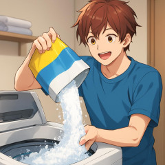 日本の若者に洗濯時の粉洗剤が汚れ落ちが凄いと流行