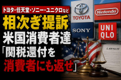 トヨタ・任天堂・ソニー・ユニクロなど相次ぎ提訴 米国消費者達「関税還付を消費者にも返せ」