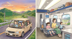 お盆の帰省は、妻が「新幹線のほうが楽」と譲りません。東京から大阪まで家族4人だと往復「10万円」近くかかるため、私は車で節約したいのですが、実際の費用はどれくらい違うのでしょうか？