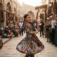 【動画】新疆ウイグルの少女、観光客に踊りを披露してくれる