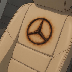 メルセデス「シートに金属製シートエンブレムを付けたらカッコいいだろ」→当然、焼印と化す   |  見ろあいつの背中にアーマーゲーの刻印が