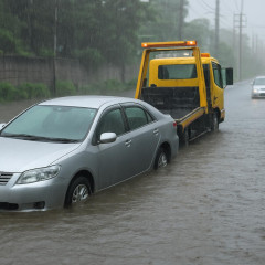 千葉豪雨の水没車、路上から撤去に時間…お盆のＪＡＦにレッカー要請２０００件殺到   |  気の毒やな  |  職場の駐車場で水没した人はドンマイだが