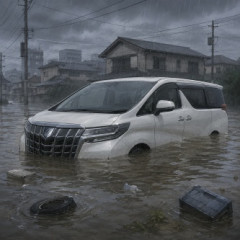 千葉の豪雨で水没した残クレアルファードｗｗｗｗｗｗｗｗ