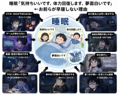 【謎】睡眠「気持ちいいです、体力回復します、夢面白いです」←お前らが早寝しない理由