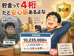 貯金って4桁だと安心感あるよな