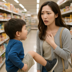 ファーストサマーウイカ、スーパーで小さな男の子が「飛び蹴りしてきた」「あの時どうすればよかったんだろう？ママも傷だらけだった…」   |  男みいちゃんは厄介だな