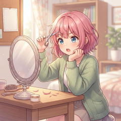前髪自分で切る人〜