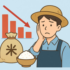 記録的コメ余りで新米4割安🍚新潟のコスト割れ、離農進む可能性👋👨‍🌾   |  農家の主力は70代だから20年もすれば米作る人すらいなくなるわけだが