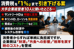【消費税1％】大手10社アンケで「賛成」「反対」の企業が判明！