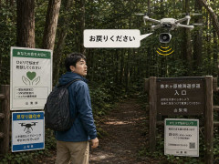 「自殺の名所」青木ヶ原樹海周辺、人を感知したドローンが「お戻りください」…山梨県が自殺防止対策