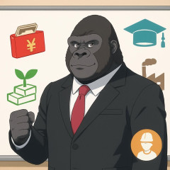 ゴリラ新党の政策「給付付き税額控除、奨学金0、農工業に投資、脱原発、非正規雇用廃止」いいじゃん