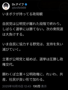 パヨクさんが去年の10月に投稿した希望的憶測がことごとく外れている件