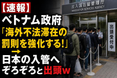 【速報】ベトナム政府「海外不法滞在の罰則を強化する！→日本の入管へぞろぞろと出頭ｗ